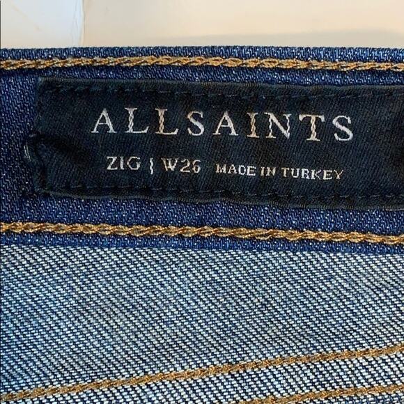 AllSaints Zig Destroy Ripped Skinny Jeans Women’s Sz 26 Distressed Denim - Picture 7 of 9